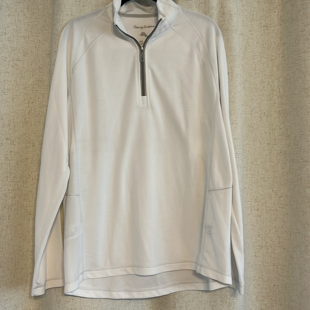 Men's Tommy Bahama White  Half-Zip Jacket Grey  Zip-Up Jacket size M
